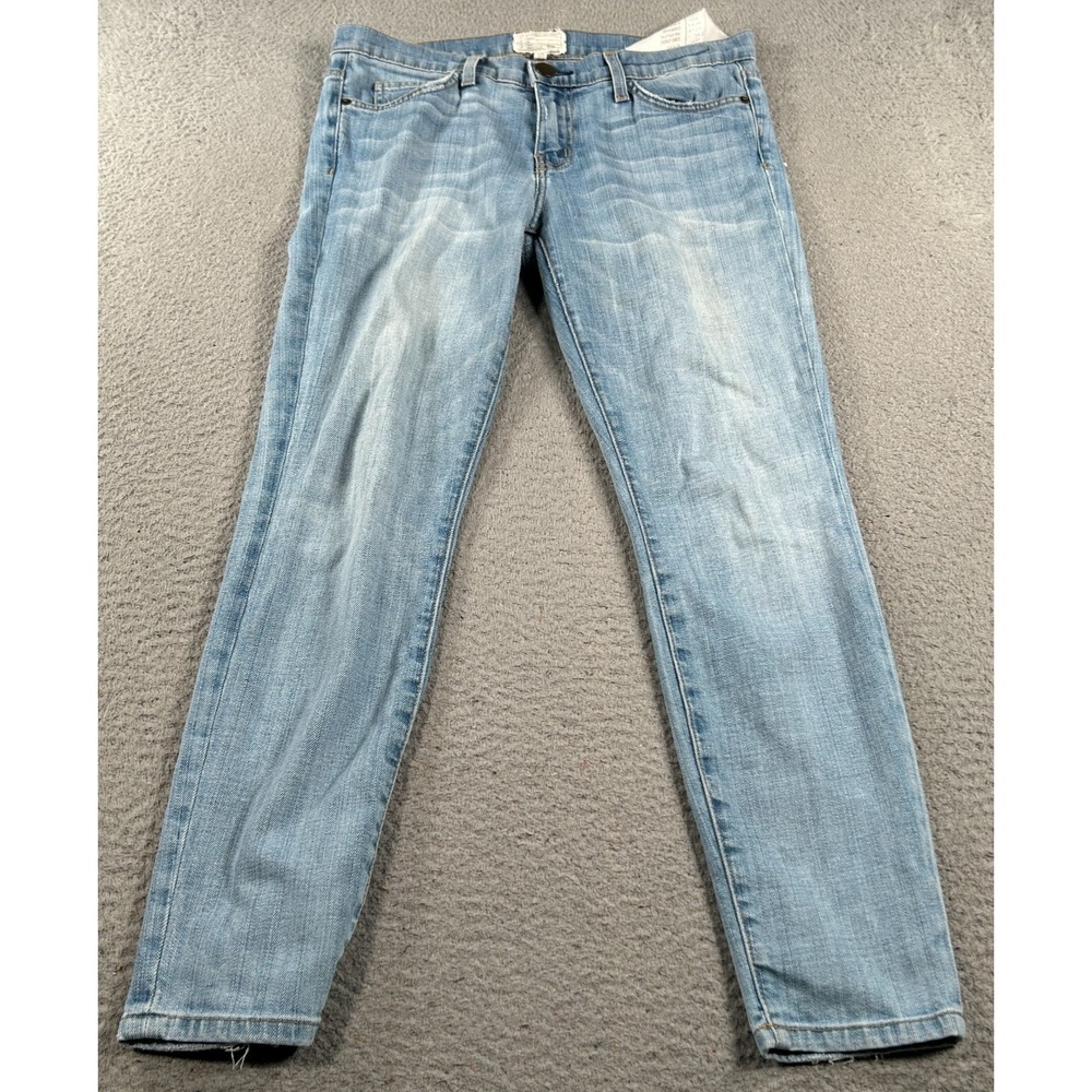 Current/Elliott Jeans Women 32x26 Blue Denim Skinny Cropped Faded Stretch